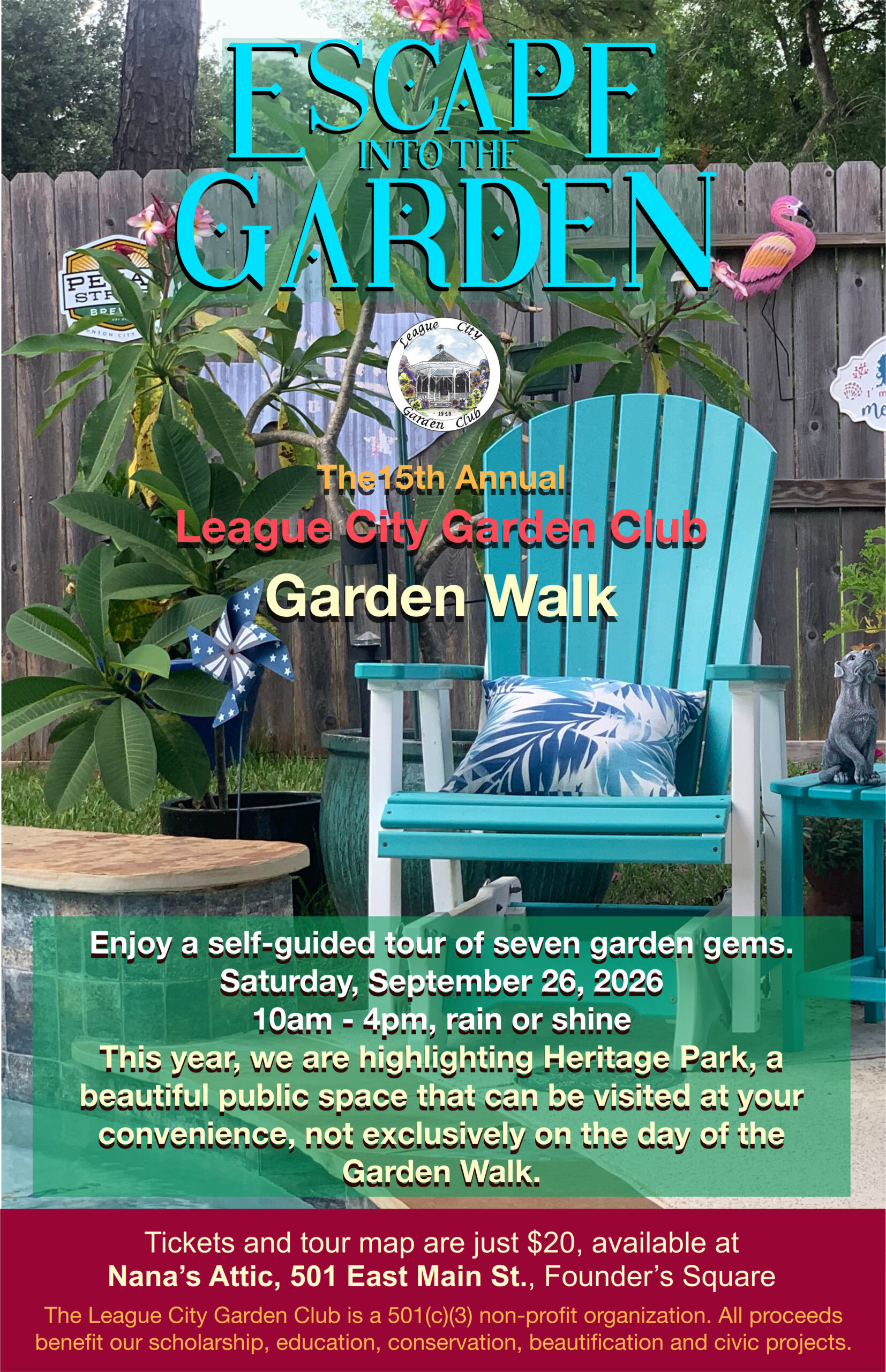 9/26/2026 – 15th Annual League City Garden Club Garden Walk