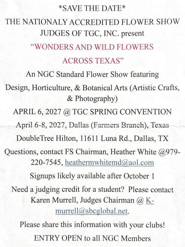 SAVE THE DATE: April 6 – 8, 2027 – Wonders and Wildflowers Across Texas